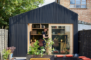 A pitched roof garden studio