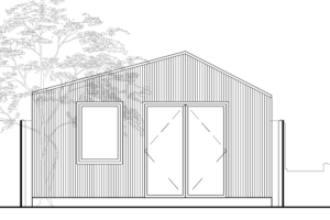 Proposed shed, as seen from in front