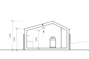 Cross-section through proposed shed