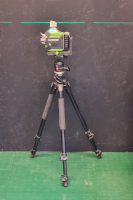 Tripod with laser level attached